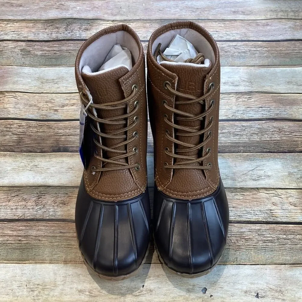 JBU Maine Men's Tan Waterproof Duck Boots Fleece Lined Size 9